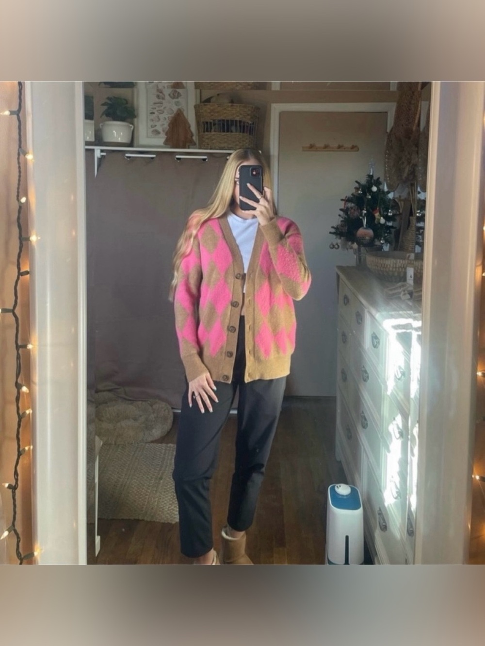 J.Crew Argyle V-neck cardigan sweater in Supersoft yarn size small retail $175 - Picture 9 of 13